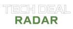Tech Deal Radar logo in sleek futuristic font with green and white text on dark background